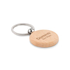 Branded Round Wooden Key Ring