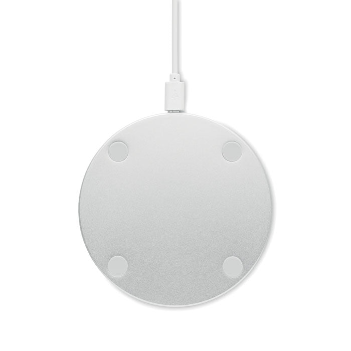 Branded Bamboo and Aluminium Wireless Charger without branding