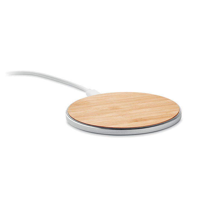Branded Bamboo and Aluminium Wireless Charger