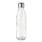 Branded Glass Bottle with Steel Lid - 650ml in White