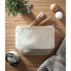 Branded Bicolour Cotton Cosmetic Bag without branding