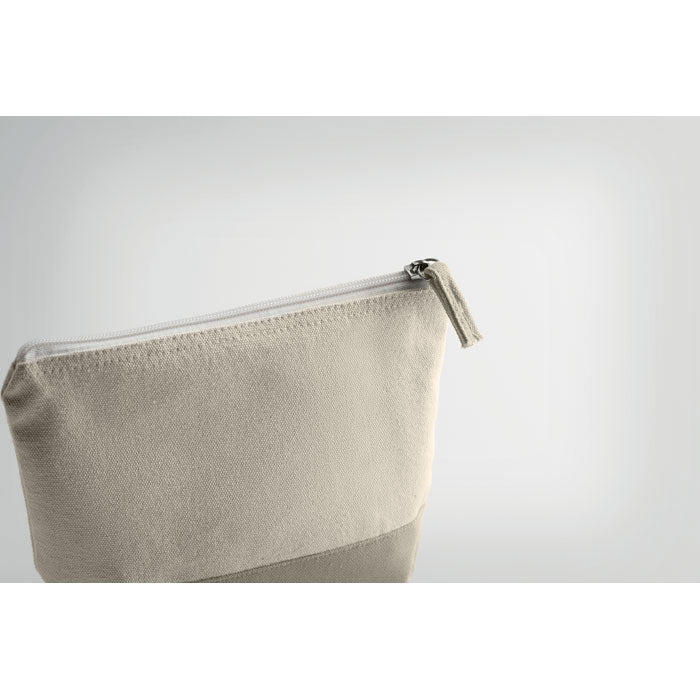 Branded Bicolour Cotton Cosmetic Bag without branding