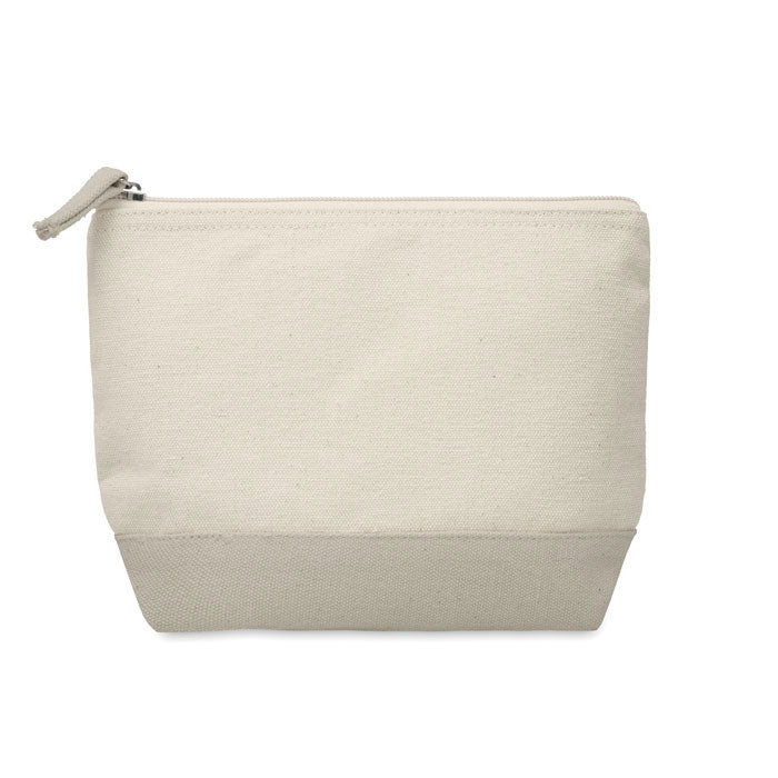 Branded Bicolour Cotton Cosmetic Bag