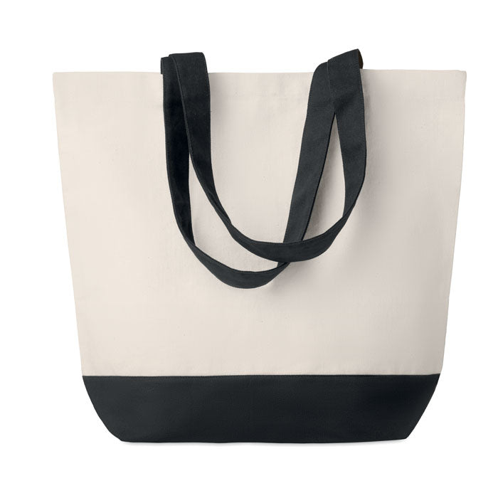 Branded Canvas Beach Bag 280gsm 40 x 15 x 45cm in Black