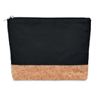 Branded Cork and Cotton Cosmetic Bag in Black