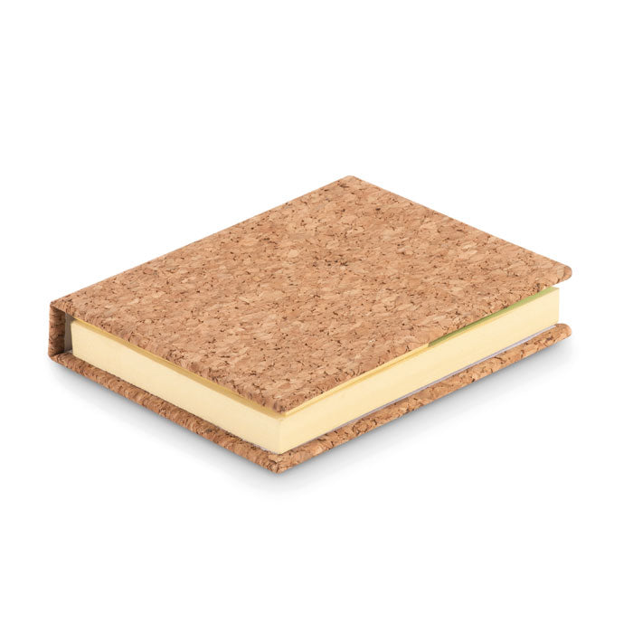 Branded Hard Cork Cover Sticky Note Memo Pad without branding