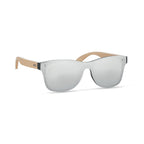 Branded Bamboo Arm Sunglasses with Mirrored Lenses without branding