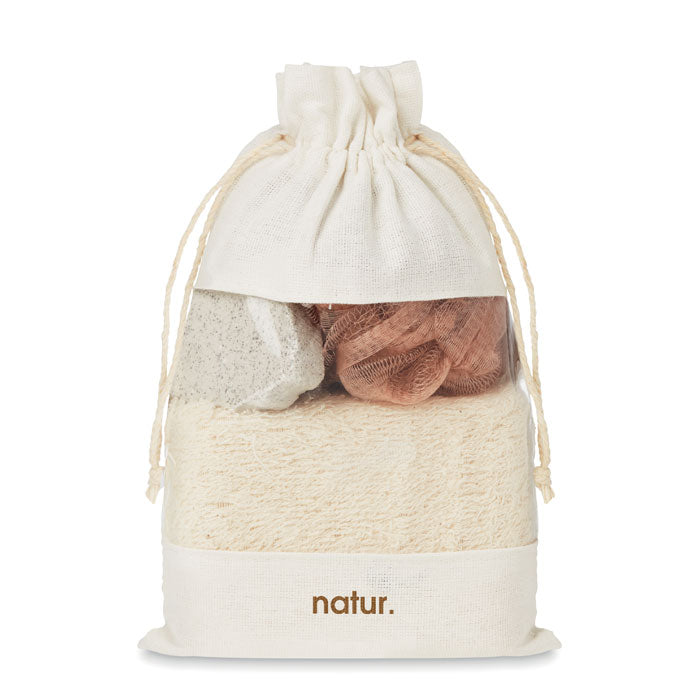 Branded Bath Set in Cotton Pouch