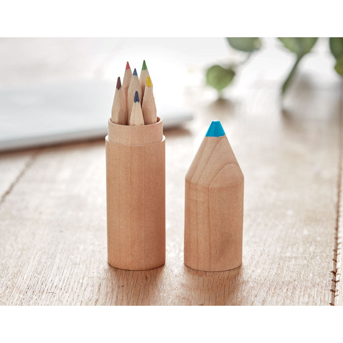 Branded Pencil Set in Wooden Box - 6 Piece in use