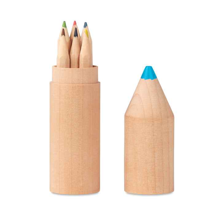 Branded Pencil Set in Wooden Box - 6 Piece without branding