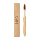 Branded Bamboo Toothbrush in Kraft Box in Black