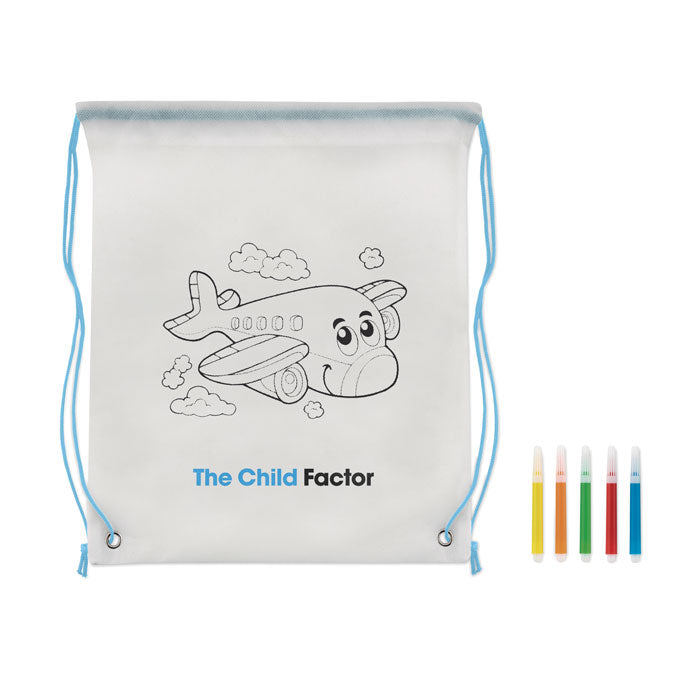 Branded Non-Woven Kids Bag with Colouring Pens