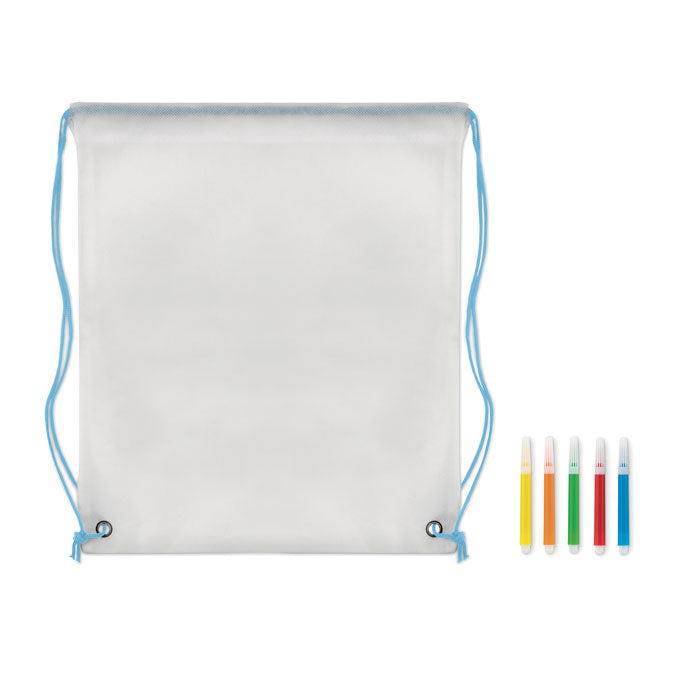 Branded Non-Woven Kids Bag with Colouring Pens without branding