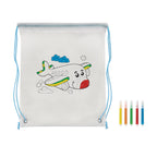 Branded Non-Woven Kids Bag with Colouring Pens without branding