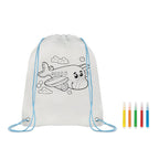 Branded Non-Woven Kids Bag with Colouring Pens without branding