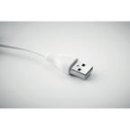 Branded Bamboo 3 in 1 Charging Cable Key Ring without branding