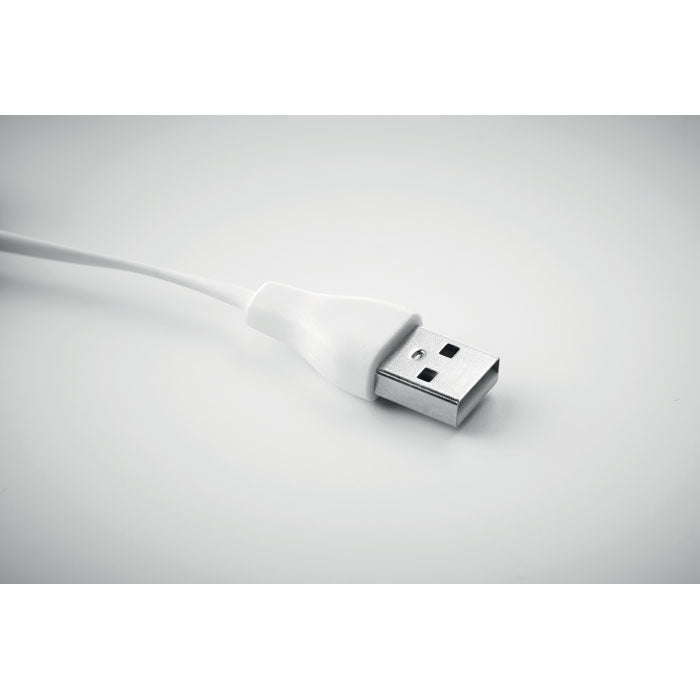 Branded Bamboo 3 in 1 Charging Cable Key Ring without branding