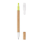 Branded 2-in-1 pen and highlighter, paper barrel