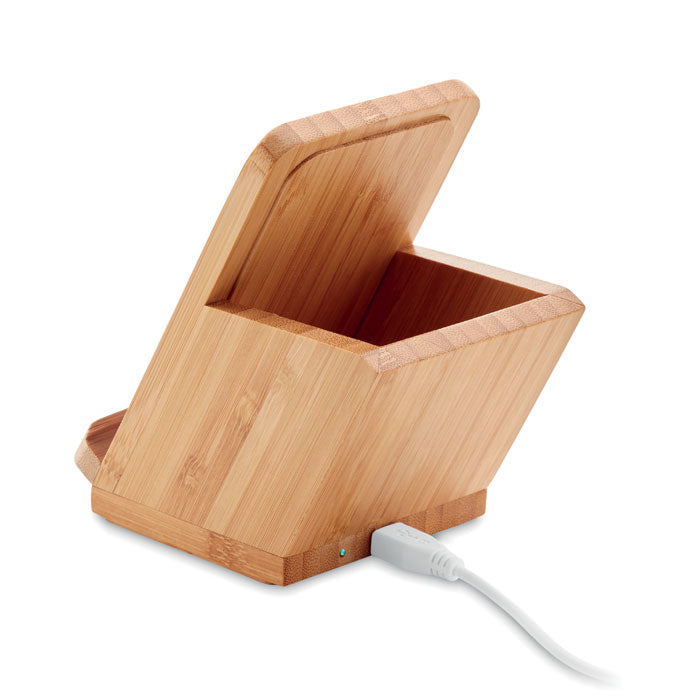 Branded Bamboo Phone & Pen Holder without branding