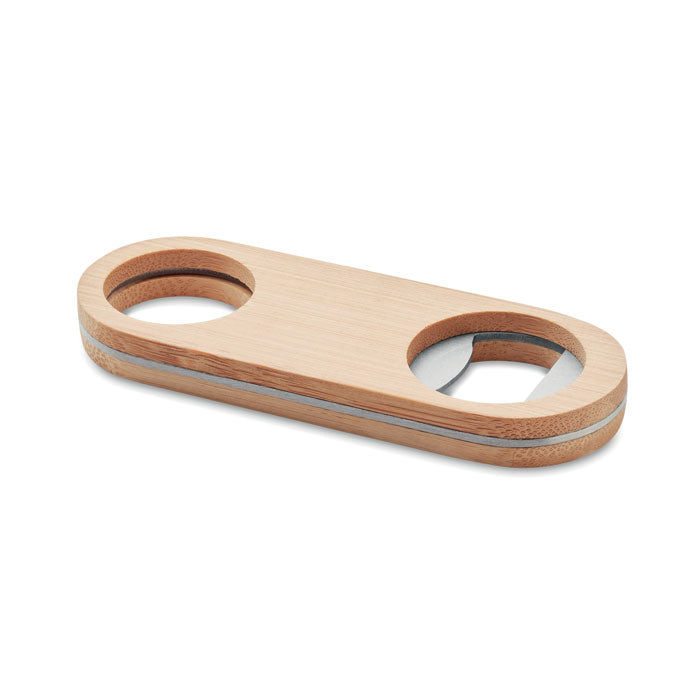 Branded Oval Bamboo Speed Bottle Opener
