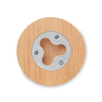 Branded Bamboo Bottle Opener Coaster without branding