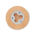 Branded Bamboo Bottle Opener Coaster without branding