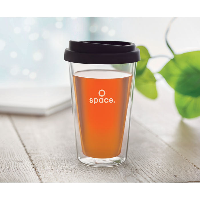 Branded borosilicate glass tumbler, printed