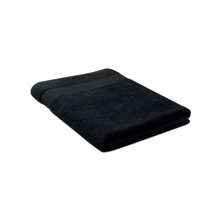 Branded Organic Cotton Terry Towel 180 x 100cm in Black