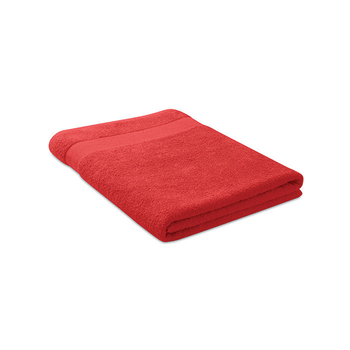 Branded Organic Cotton Terry Towel 180 x 100cm in Red