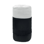 Branded RPET Fleece Travel Blanket with Pouch in White