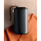Branded RPET Fleece Travel Blanket with Pouch in use
