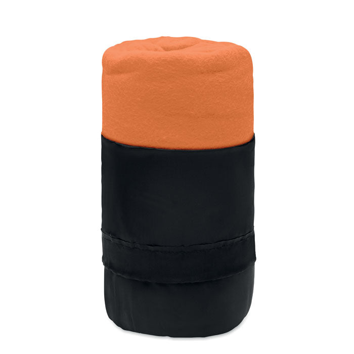 Branded RPET Fleece Travel Blanket with Pouch