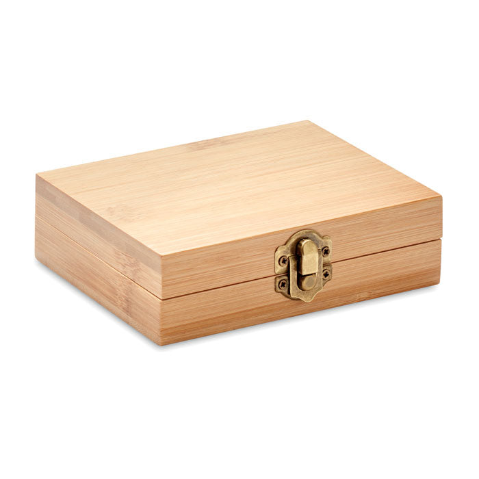 Branded 9 Stone Ice Cubes in Bamboo Box with Tongs without branding