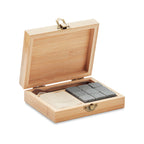 Branded 9 Stone Ice Cubes in Bamboo Box with Tongs