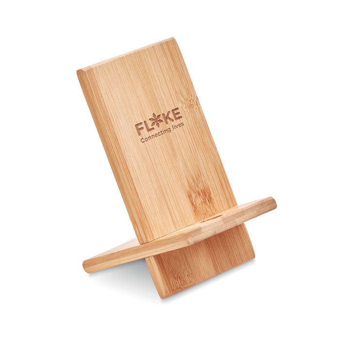 Branded 2 Part Bamboo Phone Stand
