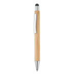 Branded bamboo stylus ball pen with chrome fittings