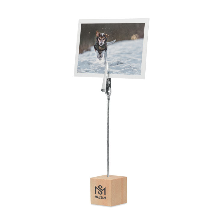 Branded Pine Photo and Memo Clip Holder