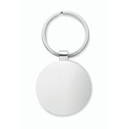 Branded Round Zinc Alloy Key Ring with Bamboo without branding