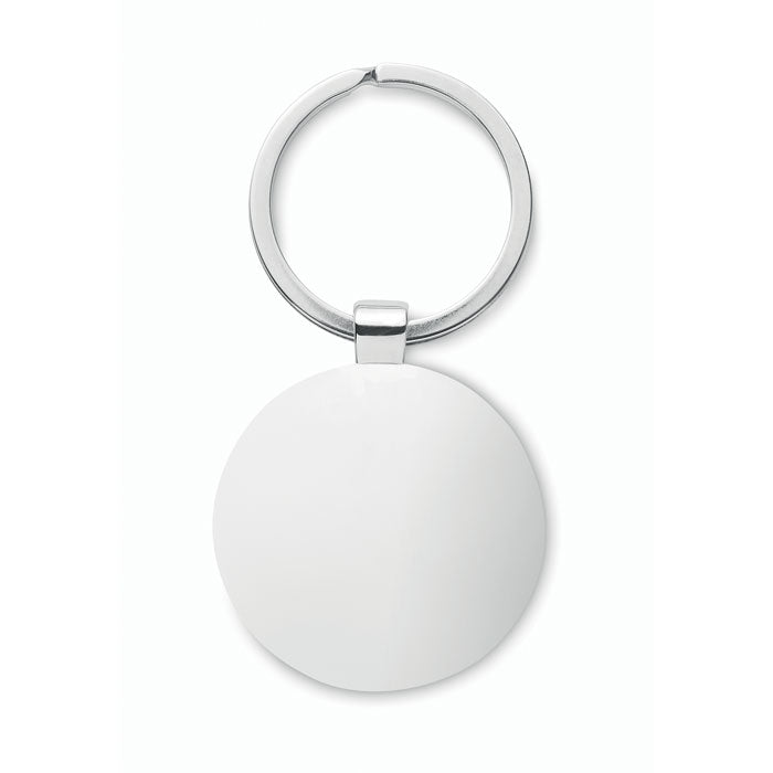 Branded Round Zinc Alloy Key Ring with Bamboo without branding