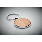 Branded Round Zinc Alloy Key Ring with Bamboo without branding