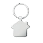 Branded House Shaped Zinc Alloy Key Ring with Bamboo without branding