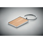 Branded Rectangular Zinc Alloy Key Ring with Bamboo without branding