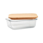 Branded Glass Lunch Box with Bamboo Lid 800ml without branding