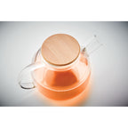 Branded Borosilicate Glass Teapot 850ml with Bamboo Lid without branding
