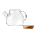 Branded Borosilicate Glass Teapot 850ml with Bamboo Lid without branding