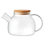Branded Borosilicate Glass Teapot 850ml with Bamboo Lid without branding