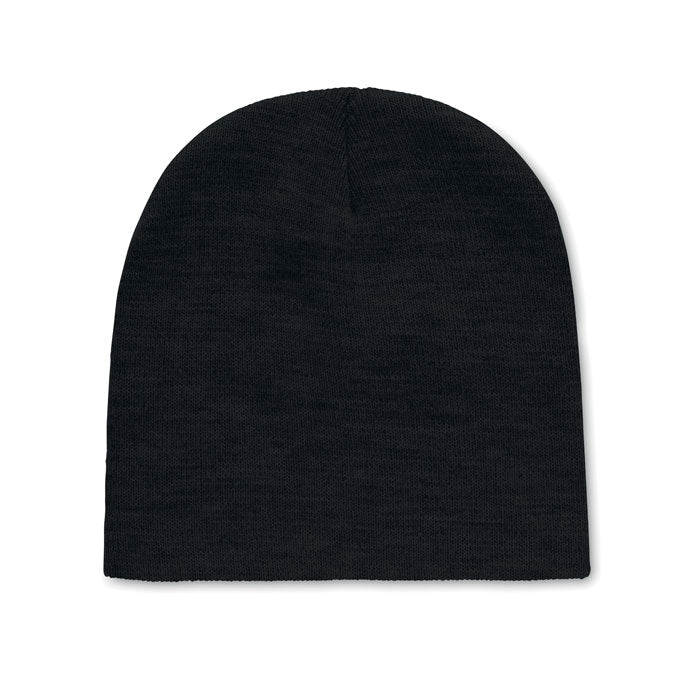 Branded RPET Knitted Beanie in Black