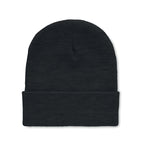 Branded RPET Beanie with Cuff in Black