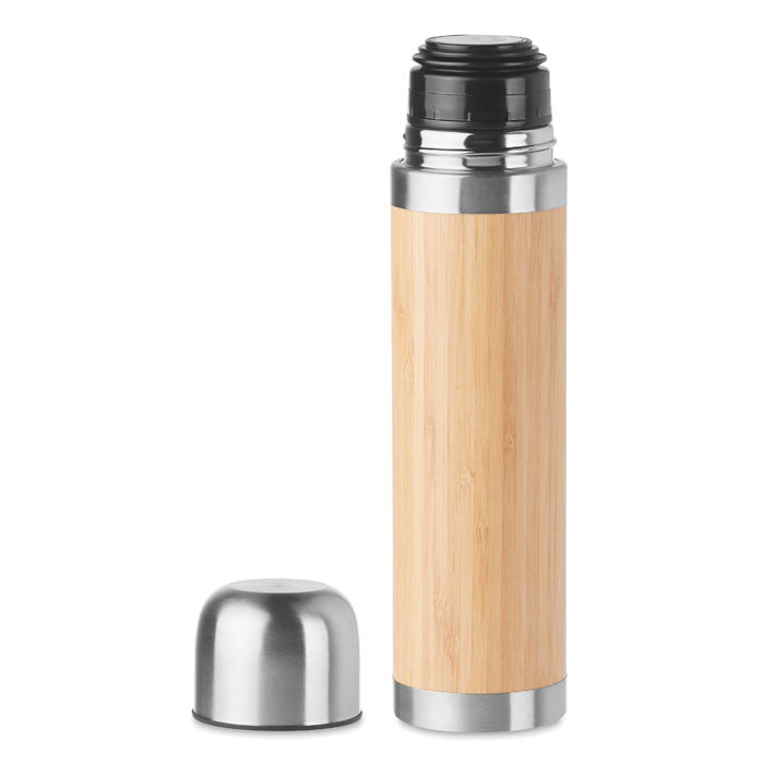 Branded Vacuum Flask with Bamboo Cover - 400ml without branding