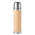 Branded vacuum flask with bamboo cover, 400ml